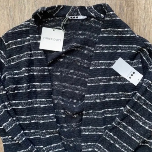 𝅺THREE Dots Anthropologie Metallic Open Cardigan Sweater - Picture 6 of 10